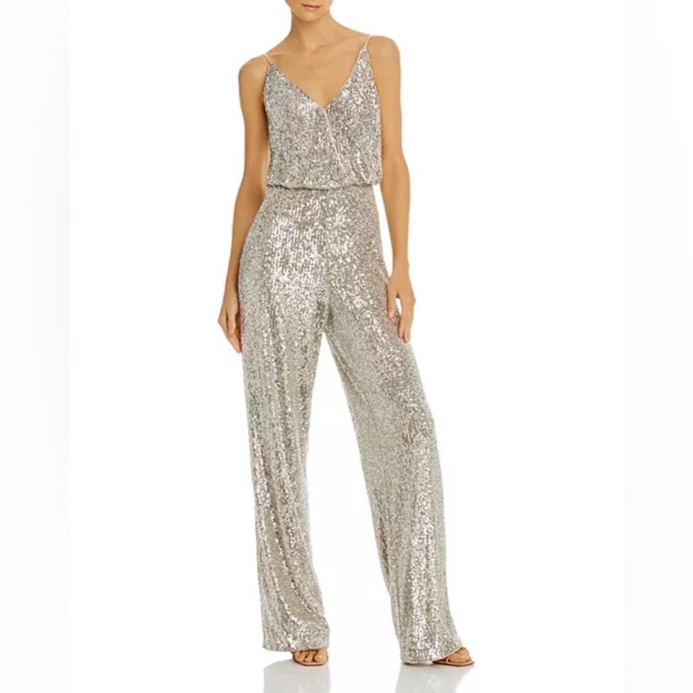 Aidan Mattox - Sleeveless Allover Sequined Jumpsuit